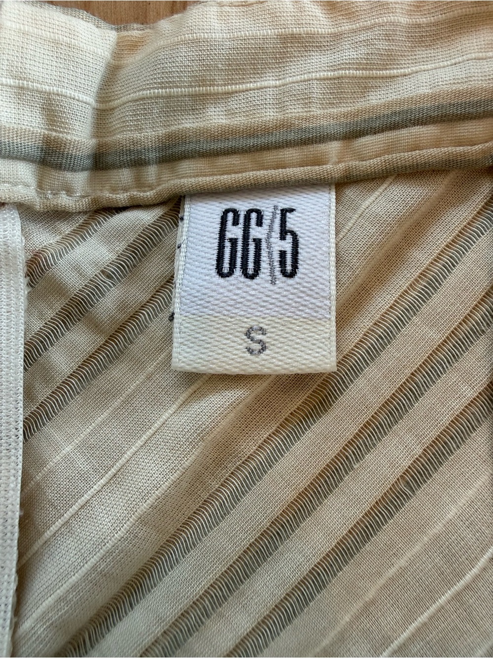 GG/5 Striped Cream Midi Dress with Tie-Front Spaghetti Straps Small - Picture 5 of 10